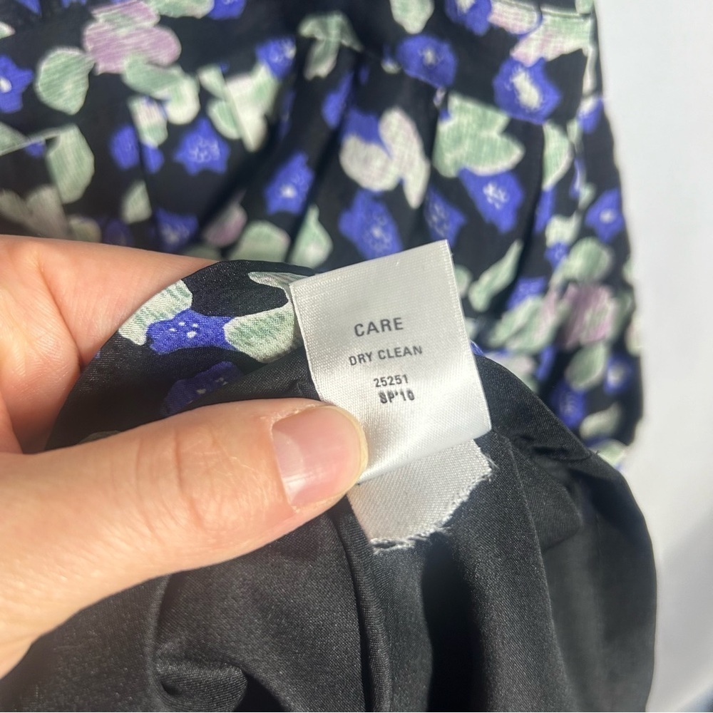 Eliot by Madewell | 100% Silk Floral Sleeveless Mini Dress Black Women’s Size 4 - Picture 9 of 12